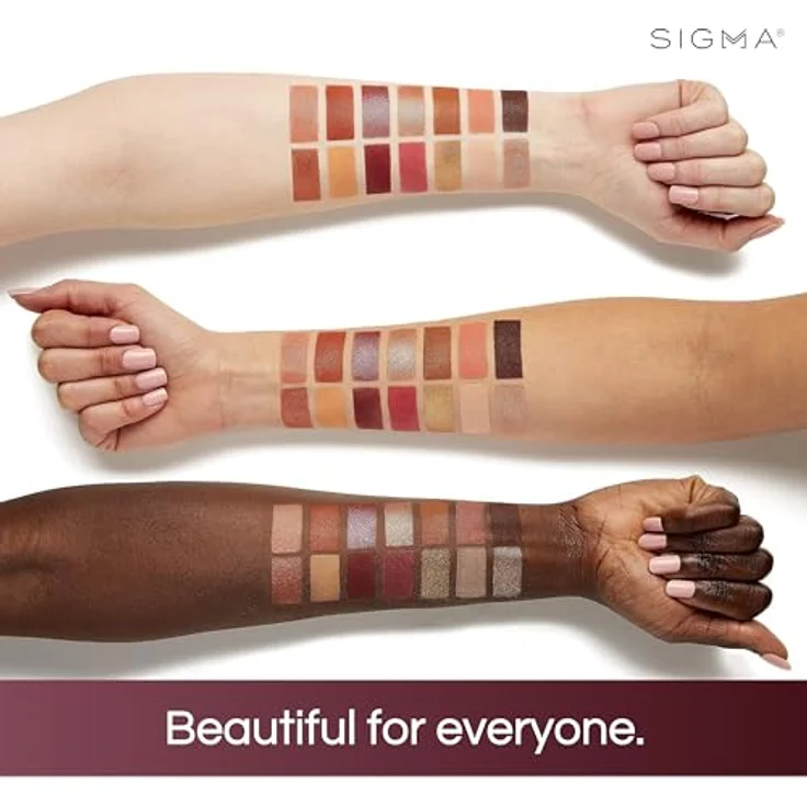 Sigma Beauty Cor-de-Rosa Eyeshadow Palette, Lidschatten-Palette mit 12 hochpigmentierten Farbtönen und Pinselchen, 16.24 g – Bild 7