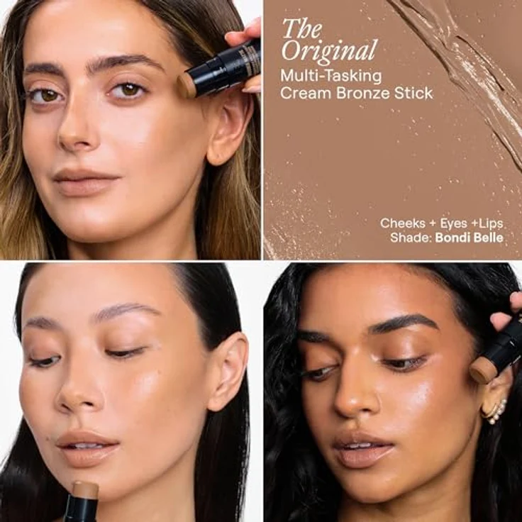 Nudestix Nudies Bronze Matte Bronzing Stick Bondi Belle 7g – Matter Cream Bronzer für Wangen, Augen & Lippen – Natürlicher Sun-Kissed Look in Warm Soft Tan – Bild 3