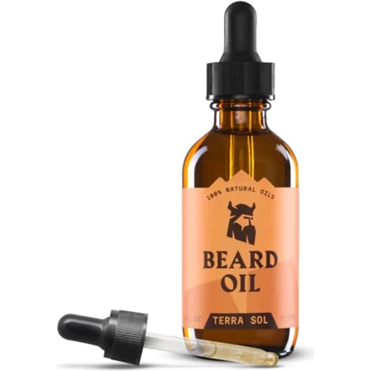 Striking Viking Bartöl Terra Sol, 60 ml - Wachstumsförderndes Herrenbartöl mit Argan- & Jojobaölen, spendet Feuchtigkeit & reduziert Juckreiz – Bild 1