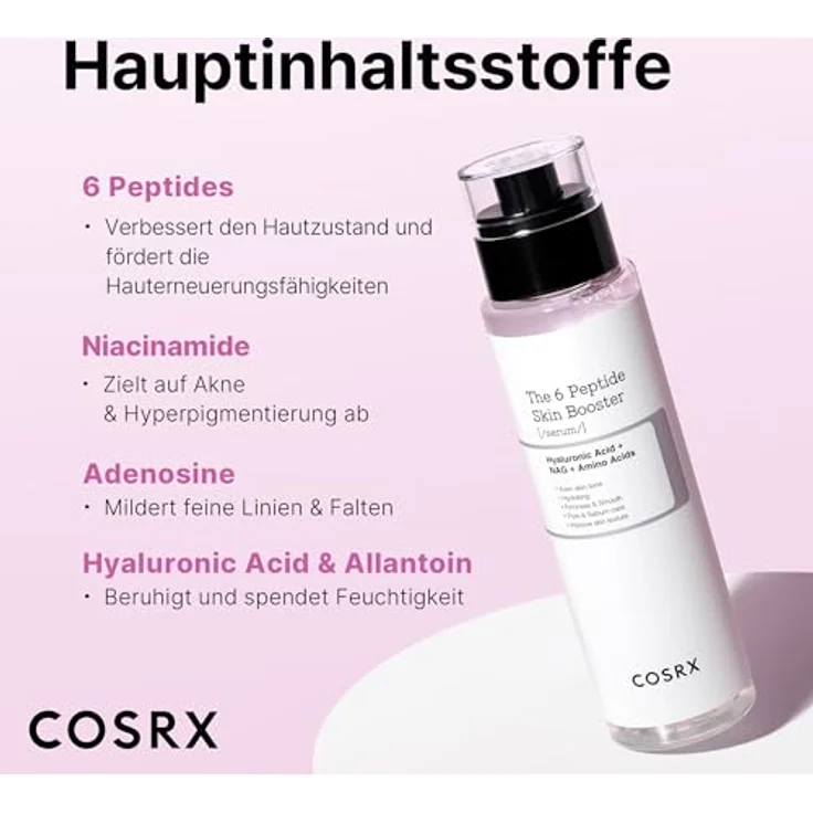 COSRX 6X Peptide Collagen Booster Toner Serum 150mL/5.07 Fl.Oz, Hauterneuernde Gesichts-Essenz, Niacinamid & Hyaluronsäure, Parabenfrei, Korean Skincare – Bild 3