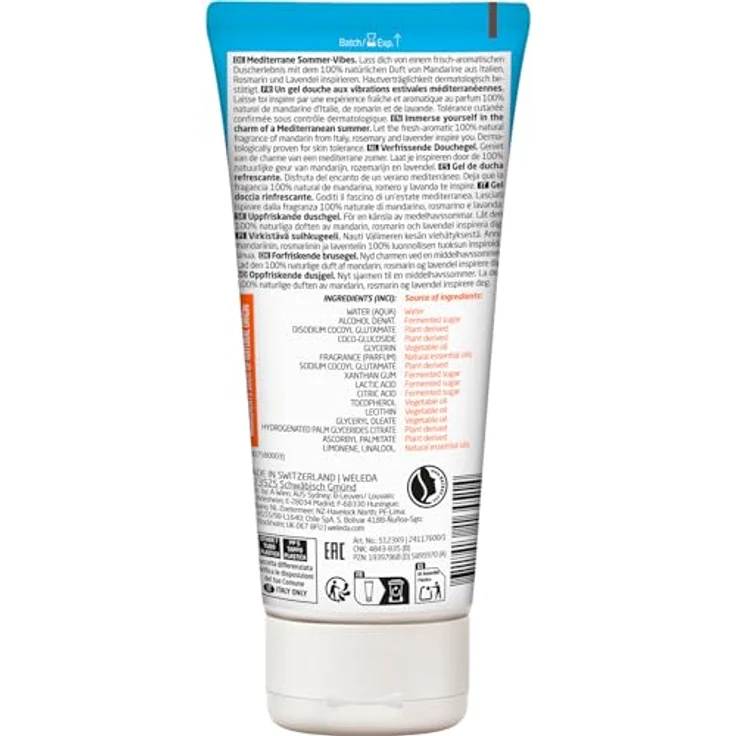 WELEDA Bio Mandarino di Capri Duschgel vegan - Limitierte Edition mit Mandarine/Rosmarin Duft - Natürliche Hautpflege Duschseife, 200ml – Bild 2