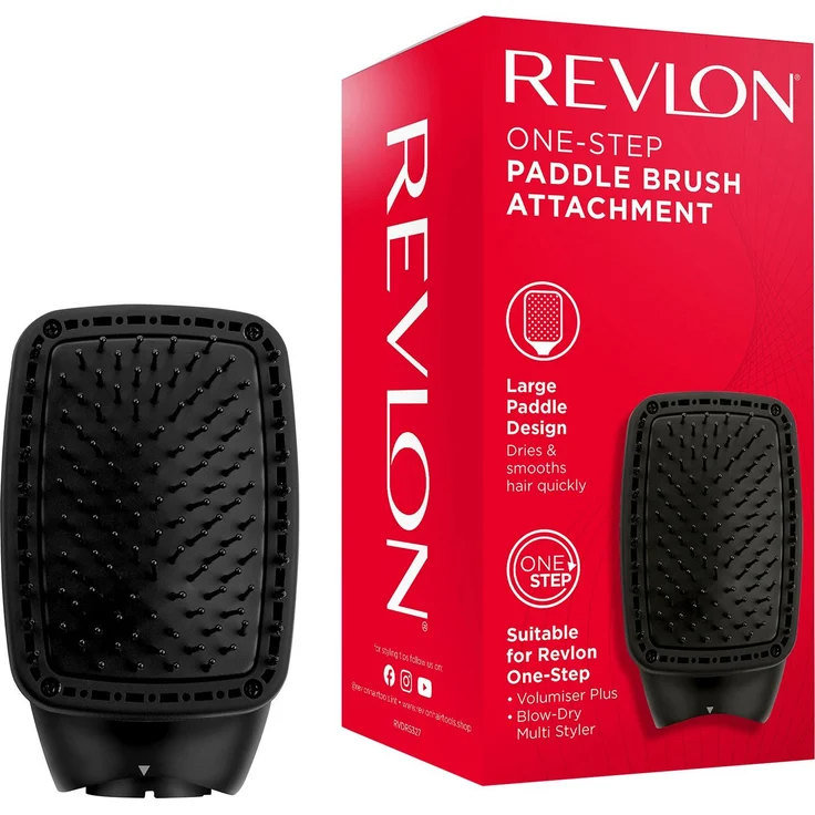 Revlon Paddelbürste ONE-STEP FLACHBÜRSTENAUFSATZ, RVDR5327, für Warmluftbürste Volumiser RVDR5298E und Multi Styler RVDR5333, großes Paddel-Design für schnelles Trocknen und Glätten – Bild 1