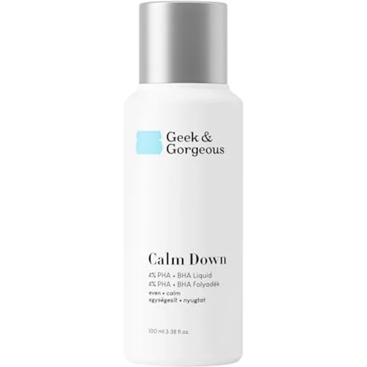 Geek & Gorgeous Calm Down – Sanftes Gesichtspeeling mit 3,2% PHA & 0,8% BHA, klärend und beruhigend für empfindliche Haut – 100 ml