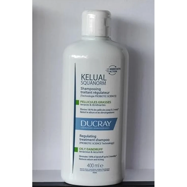 Ducray Kelual Squanorm Shampoo für fettige Schuppen, 400 ml – Bild 1