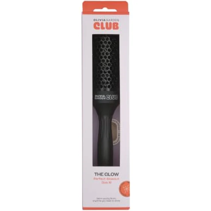 Olivia Garden Club The Glow Blowout Ceramic Round Brush, runde Haarbürste M in Schwarz zur Erstellung voluminöser Frisuren mit Föhnhilfe, 1 St. – Bild 2