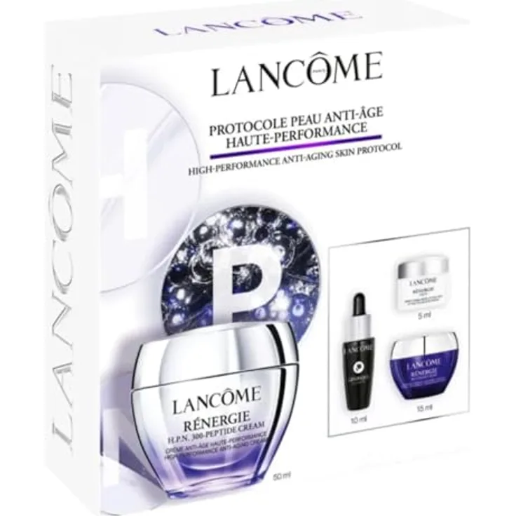 Lancôme Rénergie HPN 300 Cream Set, 4-tlg. Gesichtspflege-Set mit Gesichtscreme 50 ml, Gesichtsserum 10 ml, Augencreme 5 ml und Nachtcreme 15 ml, Anti-Aging, feuchtigkeitsspendend