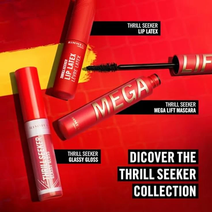 Rimmel London THRILL SEEKER MEGA LIFT Mascara, 12,5 ml - Mit bis zu 6-mal mehr Volumen und bis zu 28 Grad geschwungene Wimpern – Bild 4