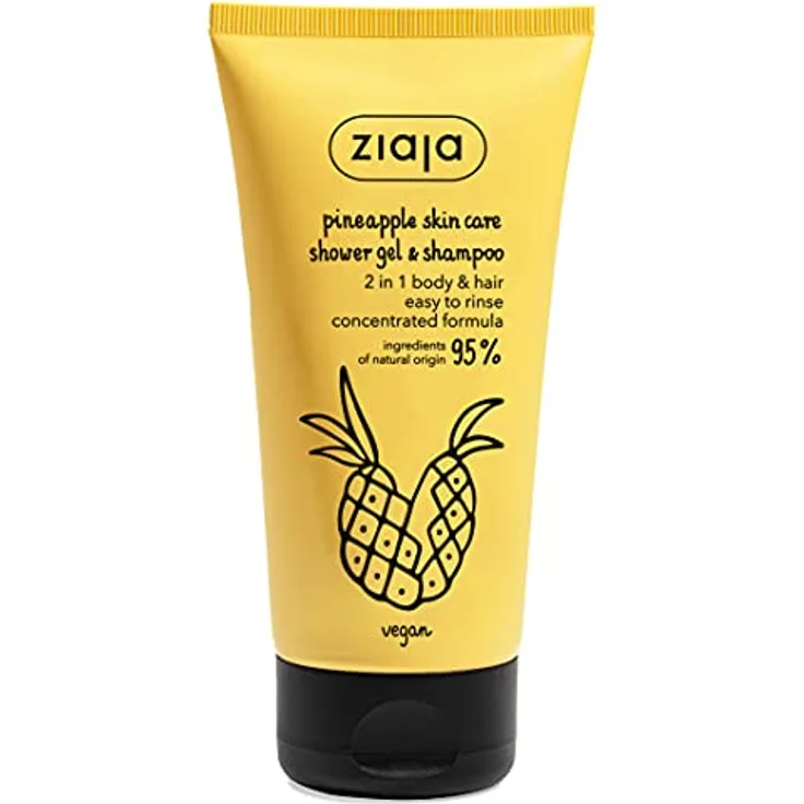 Ziaja Piña Gel De Ducha Y Champú 2 In 1, feuchtigkeitsspendend, 160 ml, mit natürlichen Inhaltsstoffen