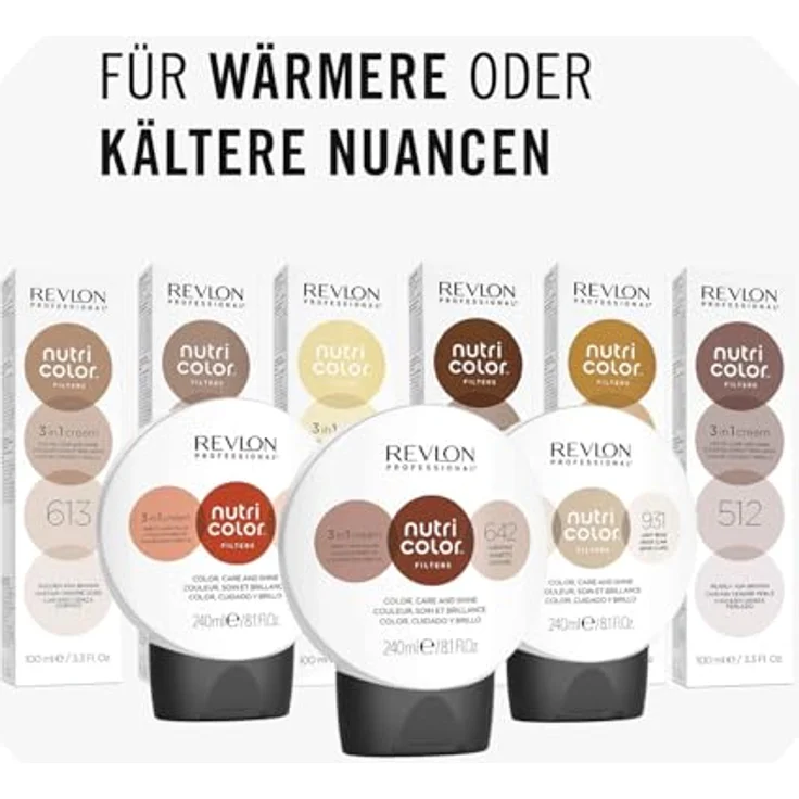 REVLON PROFESSIONAL Nutri Color FILTERS Toning Filters 512 Hellbraun Asch Irisé, 100 ml - Pflegende Farbmaske mit INSTA-PIC-TECHNOLOGY zur Farbauffrischung von kühlen Brauntönen – Bild 5