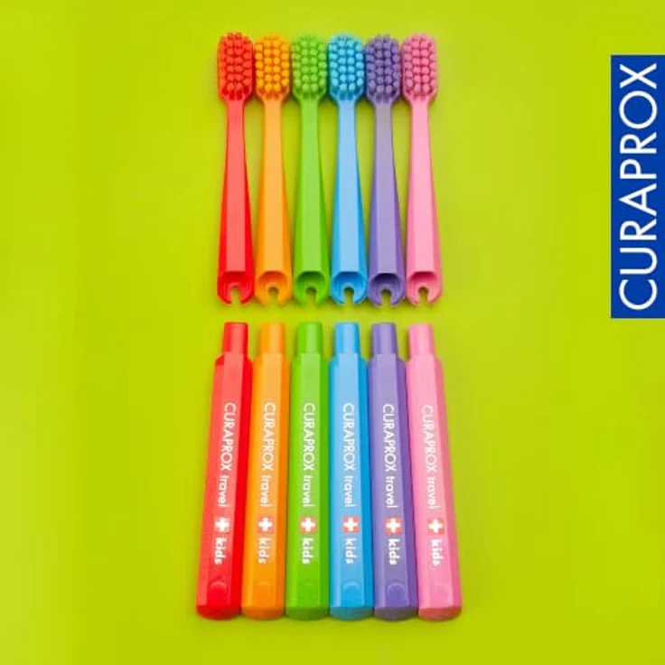 Curaprox Kids Travel Refill, Ersatz-Kopf für Kinderzahnbürsten, grün, 2er Pack mit feinen Borsten – Bild 5