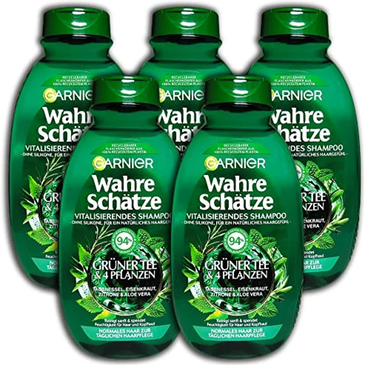 5 x er Pack Wahre Schätze vitalisierendes Shampoo Grüner Tee 5 x 250ml
