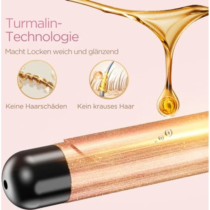 BESTOPE PRO Lockenstab 25mm, Extra langer Hair Curler mit 30s Schnellheizung, Multi-Temperatur, großem LCD-Display & Klemme, inkl. Handschuh – Bild 5