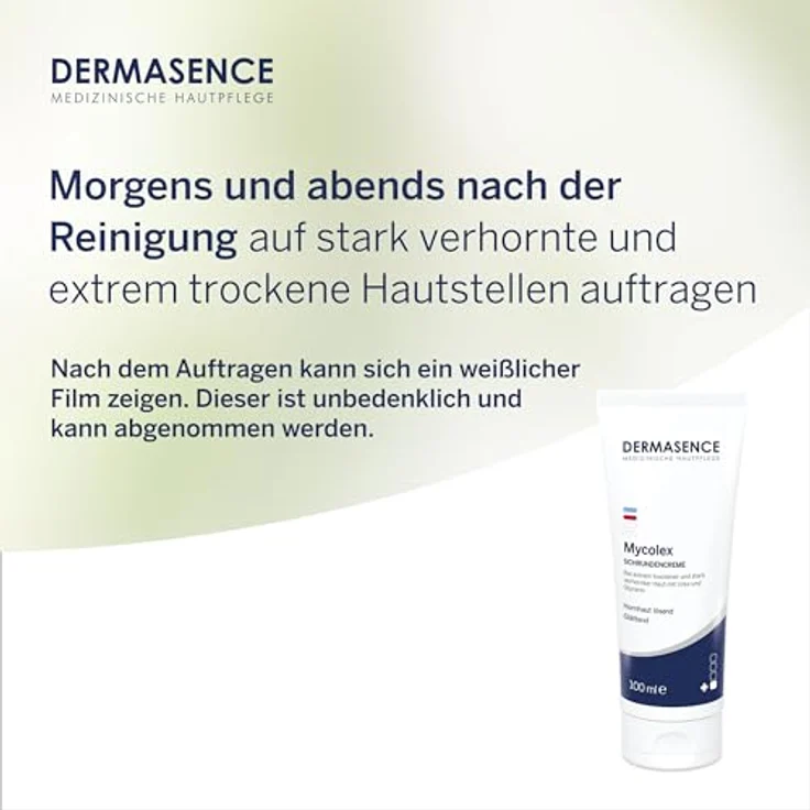 DERMASENCE Mycolex Schrundencreme, 100 ml - Hornlösende Spezialpflege für verdickte Hautareale - verringert Rauigkeit und Risse - parfümfrei – Bild 5