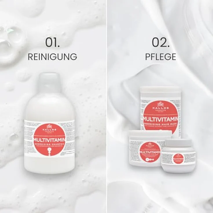 Kallos Cosmetics Multivitamin Haarmaske Für Trockenes Haar 1000 ml – Bild 4