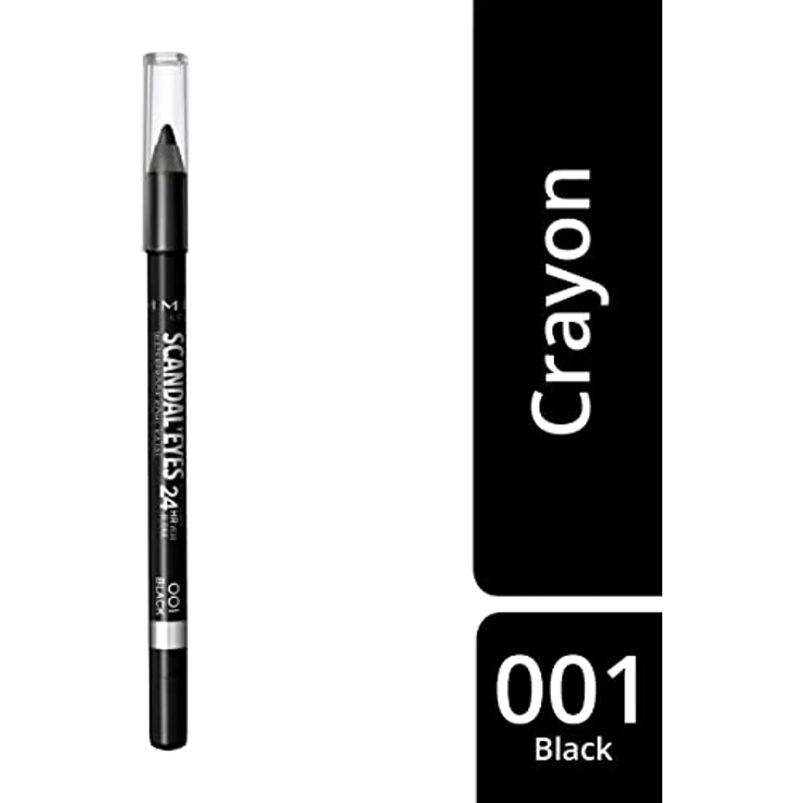 Rimmel Augen Make-up Scandaleyes kohl kajal waterproof #001-black 1,2 g  – Bild 2