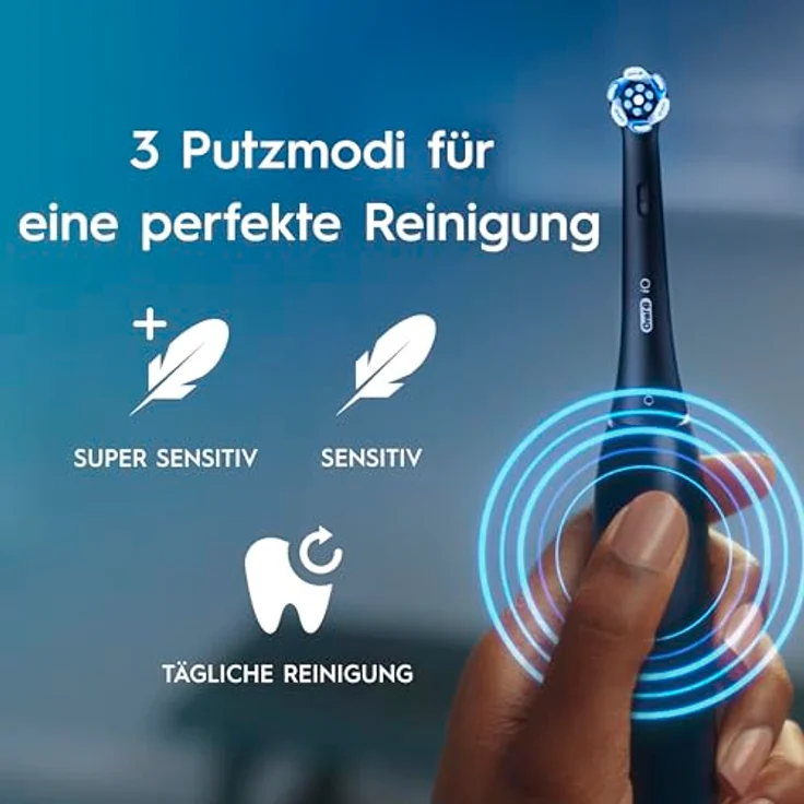 Oral-B iO Series 2, Elektrische Zahnbürste DUO Pack mit 2 Handstücken, 3 Aufsteckbürsten, Reise-Etui, 3 Putzmodi, Schwarz/Pink – Bild 4