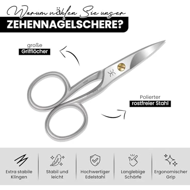 Excellent Fußnagelschere 11.0 cm, Gerade Schneide aus poliertem Edelstahl, Präzise & Robuste Nagelschere für dicke Nägel, Made in Italien – Bild 5