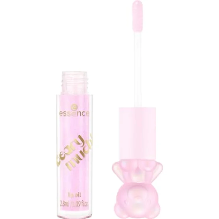 essence Beary much! Lippenöl mit Glitzerteilchen, Farbton 01 RaspBeary Kiss, 2.8 ml, vegan und feuchtigkeitsspendend – Bild 1