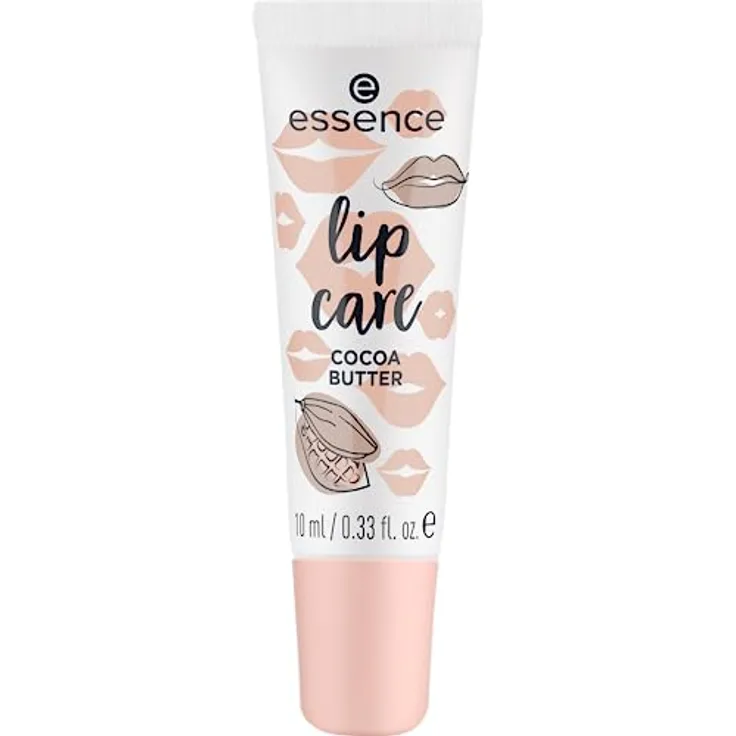 essence lip care COCOA BUTTER, Lippenbalsam, weiss, vegan, pflegend mit Kakaobutter und Vitamin E, 10ml