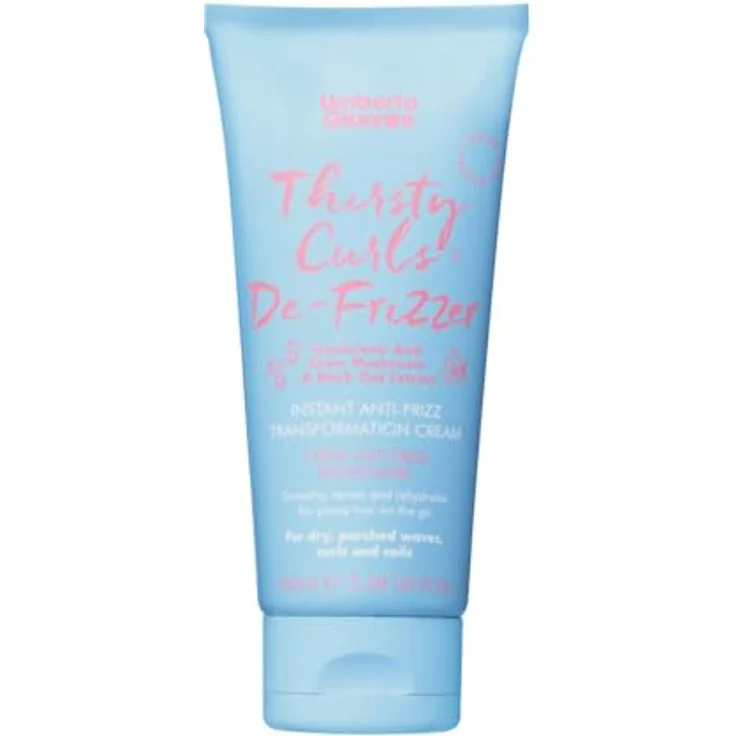 Umberto Giannini Thirsty Curls Anti-Frizz Transf. Cream, nicht fettende Haarcreme & Stylingcreme für Damen, 100 ml, Hitzeschutz bis 230°C, feuchtigkeitsspendend, mit Hyaluronsäure und schwarzem Haferextrakt – Bild 1