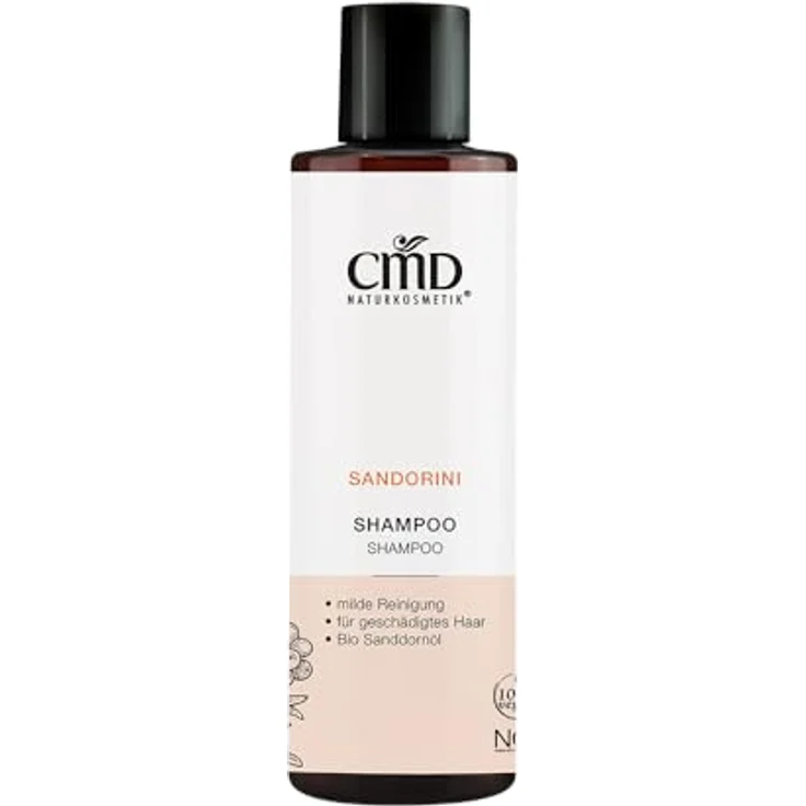 CMD Naturkosmetik Sandorini Shampoo, mildes Shampoo 200ml mit hochwertigem Bio Sanddorn Fruchtfleischöl – Bild 2