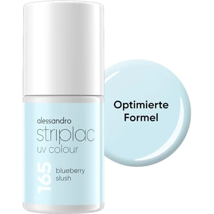 alessandro Striplac UV-Nagellack Blueberry Slush, kratzfest & deckend bis zu 15 Tage, schonende Abziehtechnologie, vegan, pastell-blau, 6,5ml – Bild 1