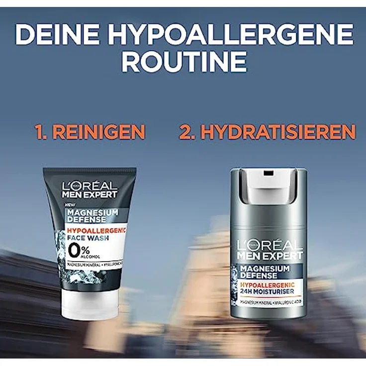 L'Oréal Men Expert Sensitiv Gesichtspflege, Beruhigende Feuchtigkeitscreme für empfindliche Haut mit Magnesium und Hyaluronsäure, Magnesium Defense, 50 ml – Bild 5