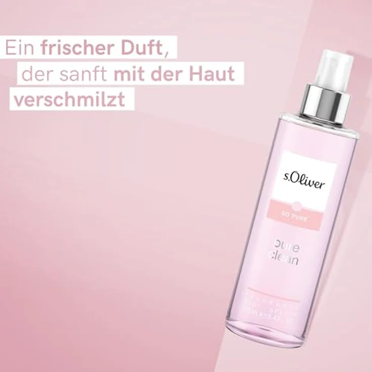 s.Oliver So Pure Pure clean Body Splash, Duftkomposition mit Apfel, Freesie und Sandelholz, 250 ml, zartrosa – Bild 3