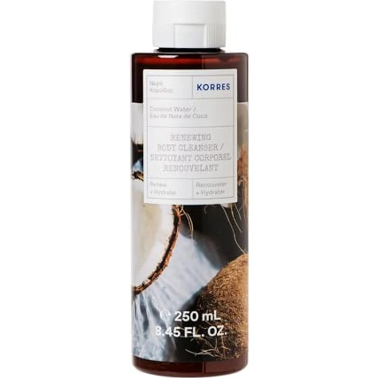 KORRES COCONUT WATER Revitalisierendes Duschgel, 250 ml mit Aloe-Extrakt und Weizenproteinen, cremiger Kokosduft – Bild 1