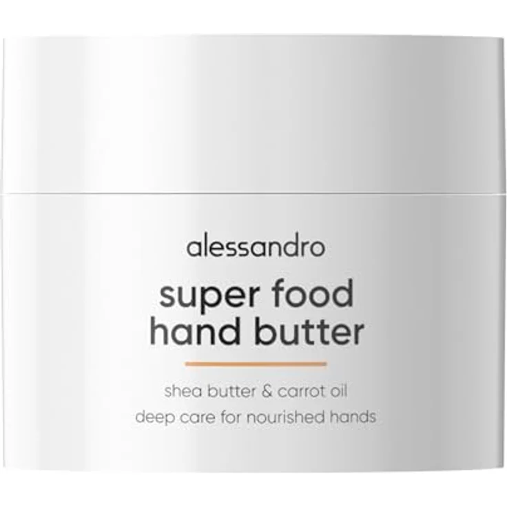 alessandro Superfood Hand Butter, Intensive Feuchtigkeit & Schutz für trockene Hände mit Sheabutter & Karottenöl, 50ml, vegan – Bild 1