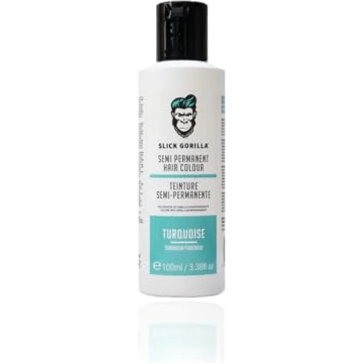 Slick Gorilla Semi-permanente Haarfarbe, vegan und tierversuchsfrei, 100 ml, lebendiges Türkis für kurzes bis mittellanges Haar