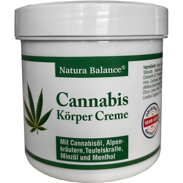 Natura Balance Cannabis Bodylotion, 2 Dosen à 250 ml mit Alpenkräutern, Menthol und Teufelskralle, dermatologisch getestet