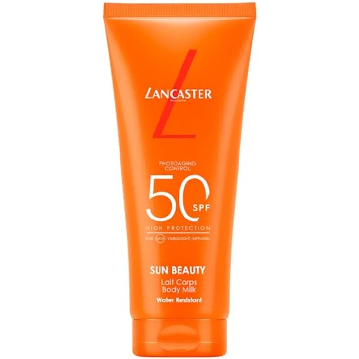 Lancaster Sun Beauty Body Milk SPF50, 100 ml - Schützt vor lichtbedingter Hautalterung, pflegt und repariert Hautschäden, langanhaltende Wirkung, einfache Anwendung, dermatologisch getestet