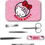CERDÁ LIFE'S LITTLE MOMENTS Hello Kitty Maniküre-Set mit Metalletui, 5-teiliges Körperpflegeset für Mädchen und Teenager, inklusive Nagelknipser, Schere, Pinzette und Nagelhautwerkzeug