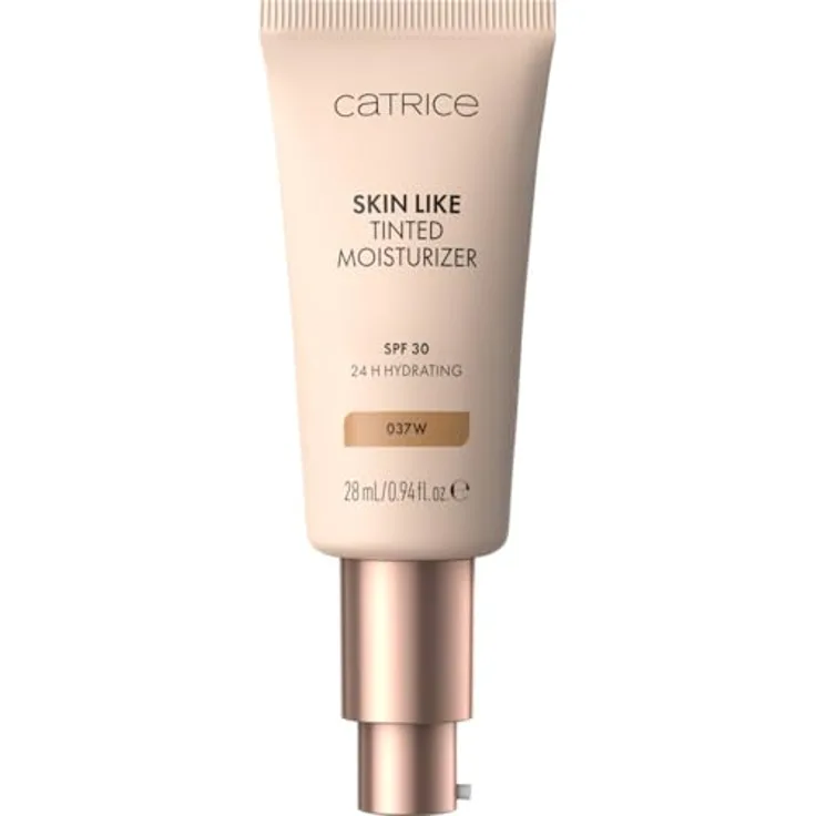 Catrice Skin Like Getönte Feuchtigkeitscreme, 28 ml, leichte Deckkraft, Sonnenschutz, 037W Beige
