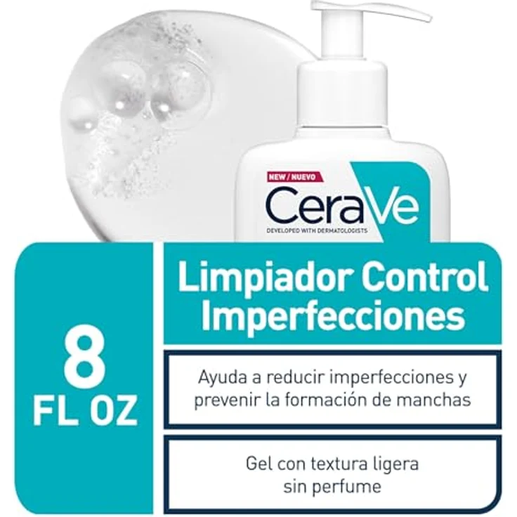 CeraVe Blemish Control Reinigungsgel für unreinheitenanfällige Haut, 473 ml, verstopft nicht die Poren, sanfte Make-up Entferner – Bild 4