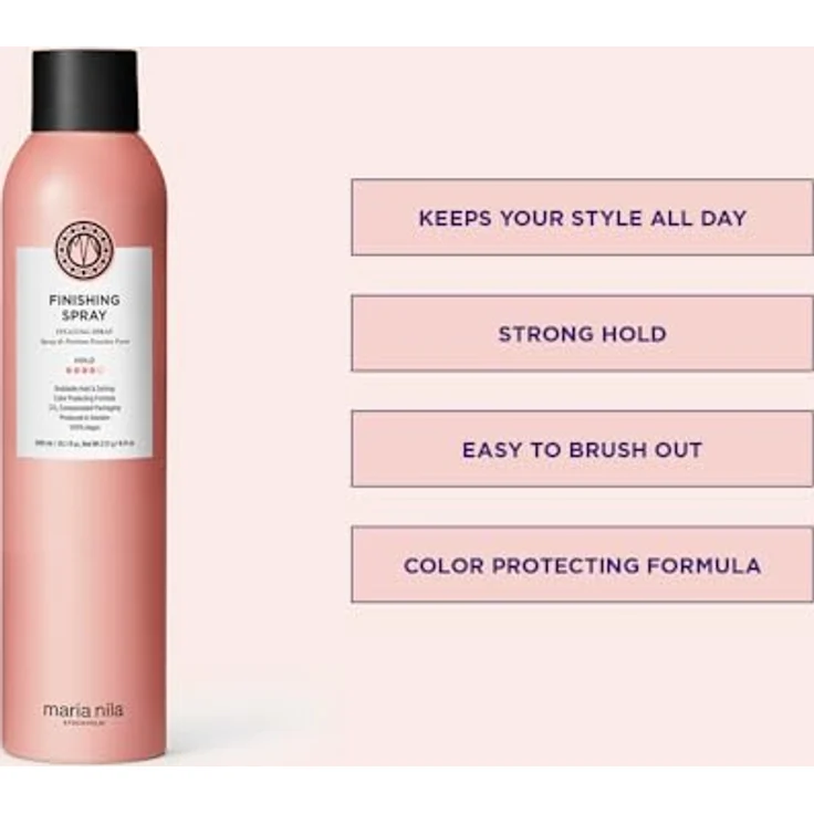 Maria Nila Finishing Spray, 300 ml, 4/5 Halt, mit Antioxidantien zum Farbschutz, 100 % vegan, ohne Sulfate/Parabene, fruchtiger Duft von Ananas und Brombeere – Bild 2
