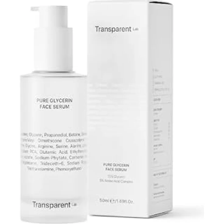 Transparent Lab Pure Glycerin Face Serum, 50 ml, feuchtigkeitsspendendes Gesichtsserum mit 15% Glycerin für trockene Haut – Bild 7