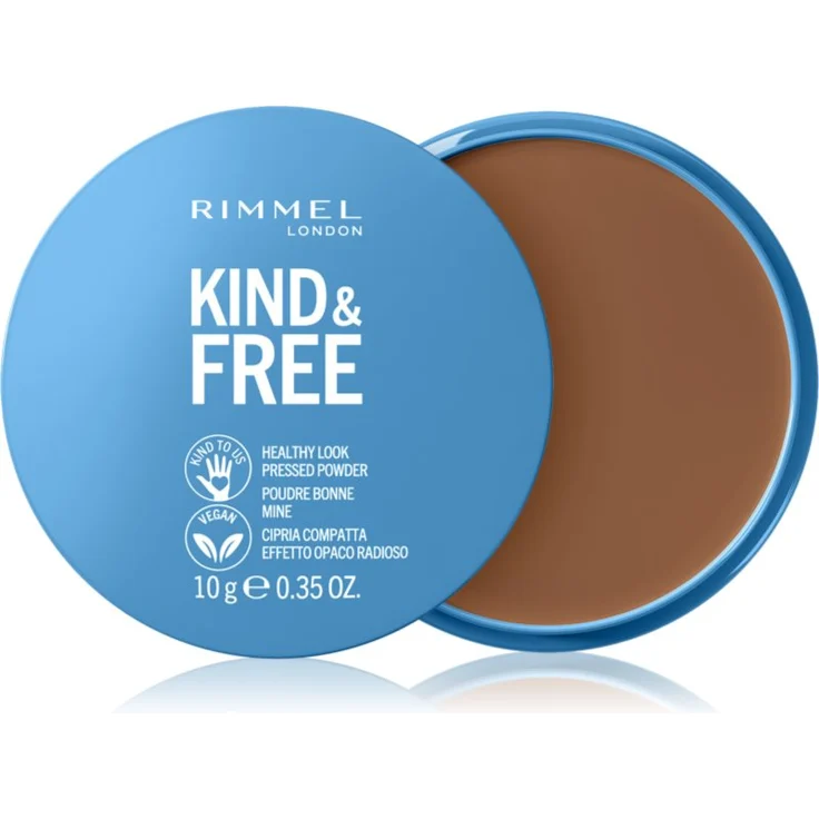 Rimmel Kind & Free Mattierendes Puder, Farbton 50 Deep, 10 g, vegan, langanhaltende Deckkraft und mattierendes Finish