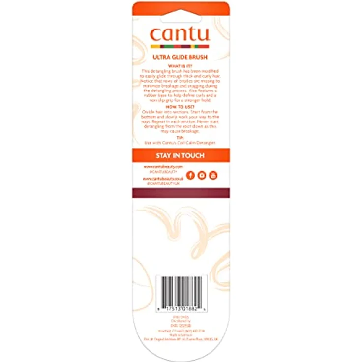 Cantu Dicker Entwirrungspinsel, zuverlässiger Entwirrungshelfer mit rutschfestem Griff, orange, weiß – Bild 3