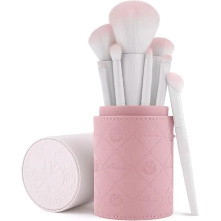 Luvia Soft Aura Brush Set, 9-teiliges Pinselset mit veganem Leder-Köcher, ultraweiche Nurai®-Fasern für natürliche Make-up-Ergebnisse