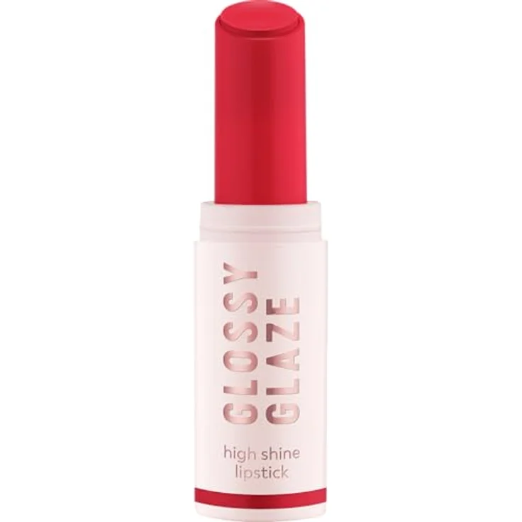 essence cosmetics GLOSSY GLAZE high shine lipstick, Nr. 04, Rot, hochpigmentiert, glänzend, farbintensiv, vegan, ölfrei, ohne Parabene, ohne Mikroplastikpartikel, 1er Pack (1.9g) – Bild 1