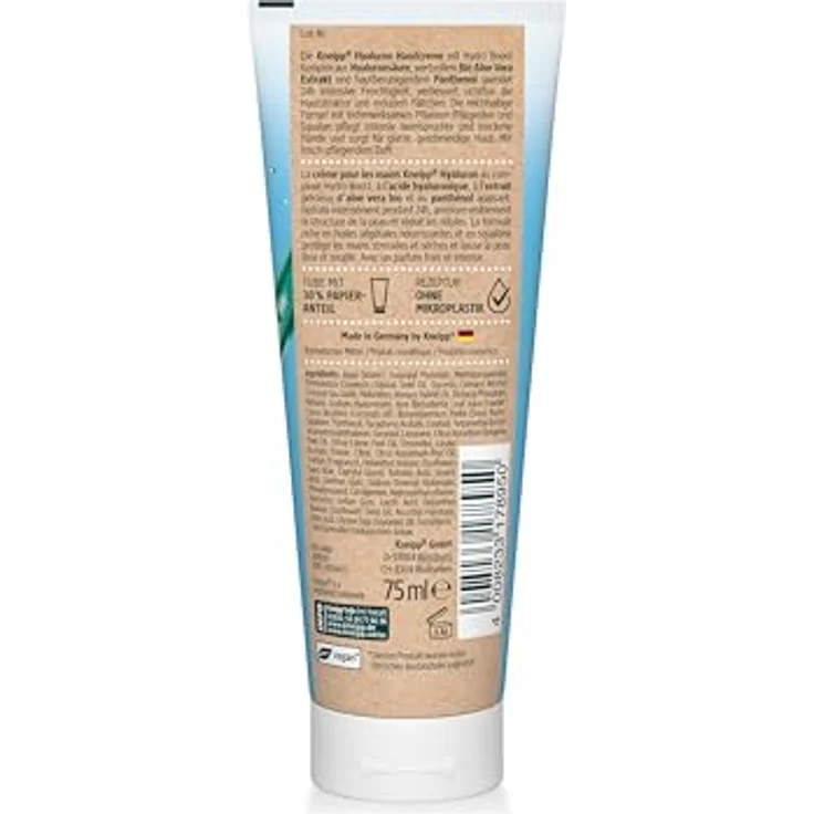 Kneipp Hyaluron Handcreme mit Hydro Boost Komplex, 75ml - Reduziert Fältchen und spendet 24h Feuchtigkeit, zieht sofort ein, für normale bis trockene Haut – Bild 2