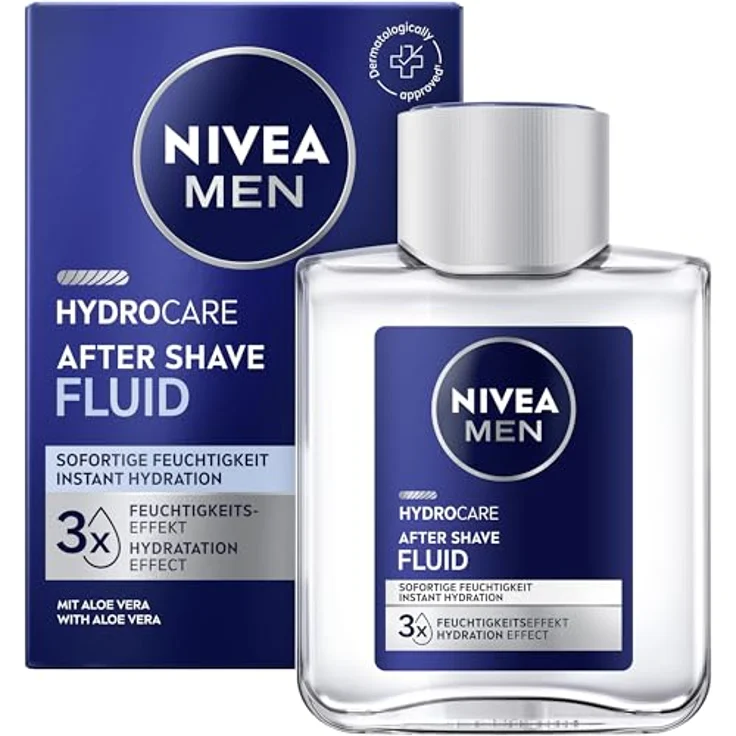 NIVEA MEN Hydrocare After Shave Fluid, beruhigendes After Shave mit Aloe Vera und Pro Vitamin B5, 100 ml, feuchtigkeitsspendend und hautberuhigend – Bild 2