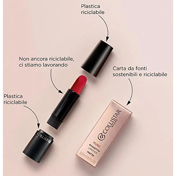 Collistar Puro Matte Lipstick 102 Rosa Antico 3,5 ml - Lang anhaltende matte Farbe – Bild 4