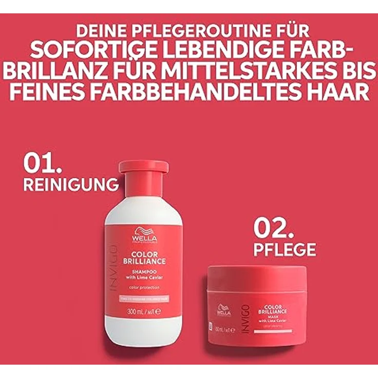 Wella Professionals Invigo Color Brilliance Shampoo Fine – Glanzshampoo für feines, gefärbtes Haar – milde Pflege mit Vitamin E und niedrigem pH-Wert – 1 L – Bild 4