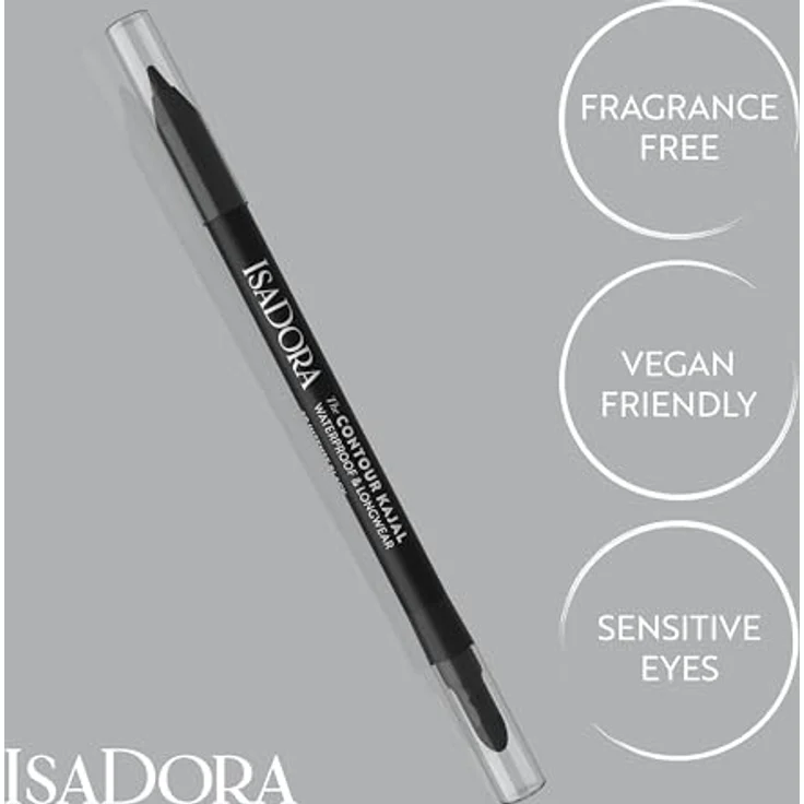 IsaDora Perfect Contour Kajal Eyeliner, wasserfester und langanhaltender Augenkonturenstift in Intense Black, 1,2 g – Bild 4