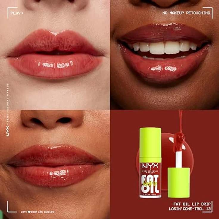 NYX Professional Makeup Fat Oil Lip Drip, Lippenöl für Damen mit 12 Stunden Feuchtigkeit, 4,8 ml – Bild 3