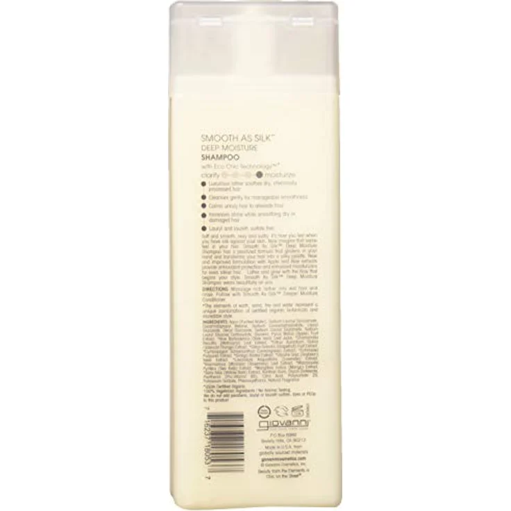 Giovanni Smooth As Silk Deep Moisture Shampoo, 250 ml, feuchtigkeitsspendendes Shampoo für beleidigtes und trockenes Haar, Anti-Frizz, vegan, sulfatfrei, Unisex – Bild 2