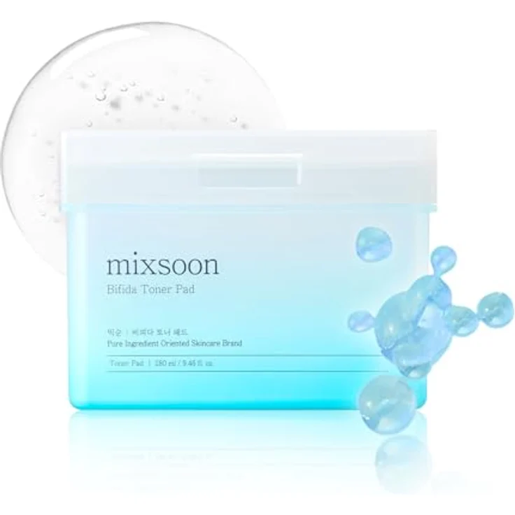mixsoon Bifida Toner Pad, tonisierende Pads zur Beruhigung und Stärkung empfindlicher Haut, alkoholfrei, 120 kg – Bild 1